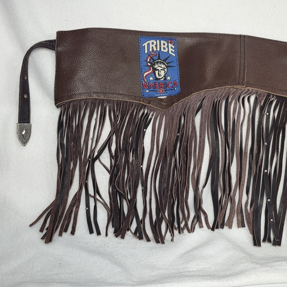 Vintage Tribe America Made In USA Hip Studded Fringe Western Festival Belt Large - Picture 9 of 12